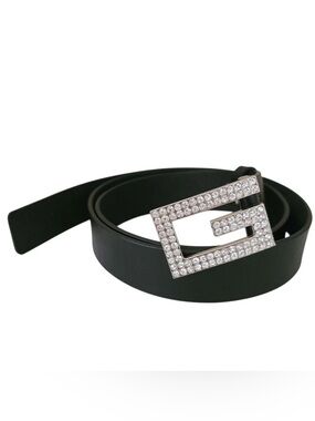 Guess Black Belt with Crystal 'G' Buckle